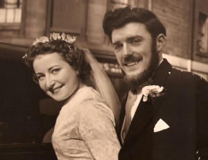 Jill and Ian on their wedding day
