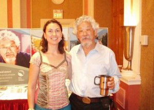 Lindsay and David Suzuki on his cross-country tour, 2006
