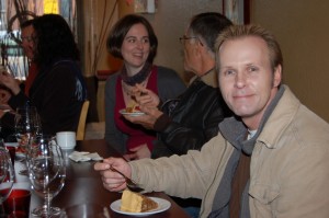 Sampling the desserts