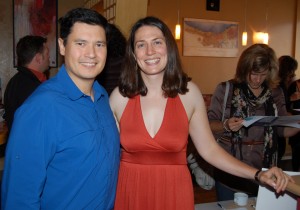 Guests at the silent auction