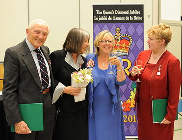 At the Queen's Diamond Jubilee award ceremony in Saanich-Gulf Islands, Vancouver Island, B.C., September 2012